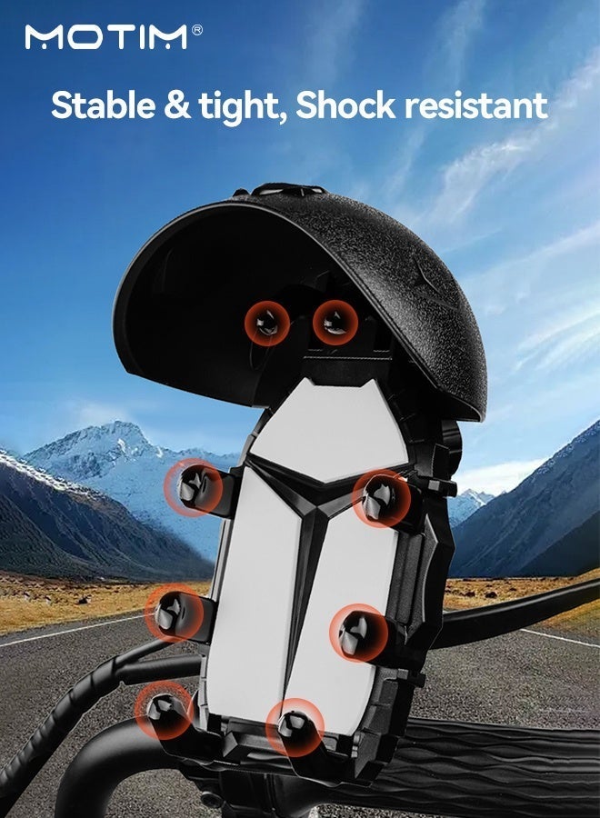 Motim Phone Holder for Bike and Motorcycle, Shock-absorbing Waterproof Phone Mount with Sunshade for 4.7 inch-7.2 inch Phones  iPhone, Samsung and other Phones - Image 3